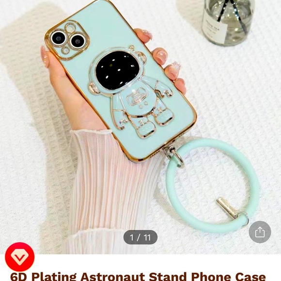 Other - 6D Plating Astronaut Stand Phone Case With Pendant iphone12proMax